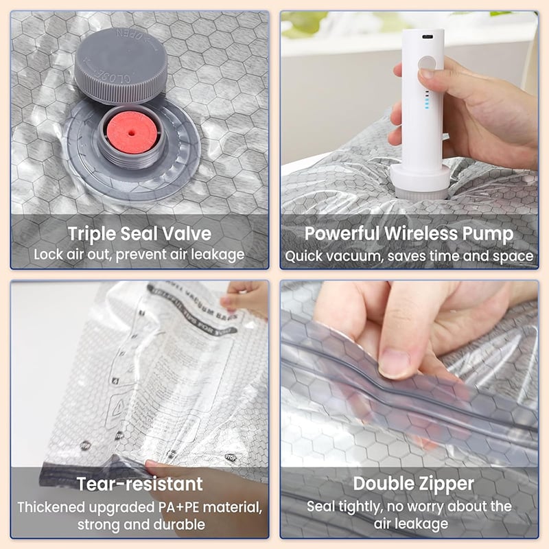🎁 Mother's Day Sale 49% OFF - Cordless Travel Vacuum Storage Compression Bag Set
