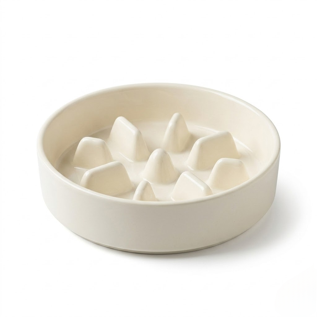 Ceramic pet slow-eating bowl
