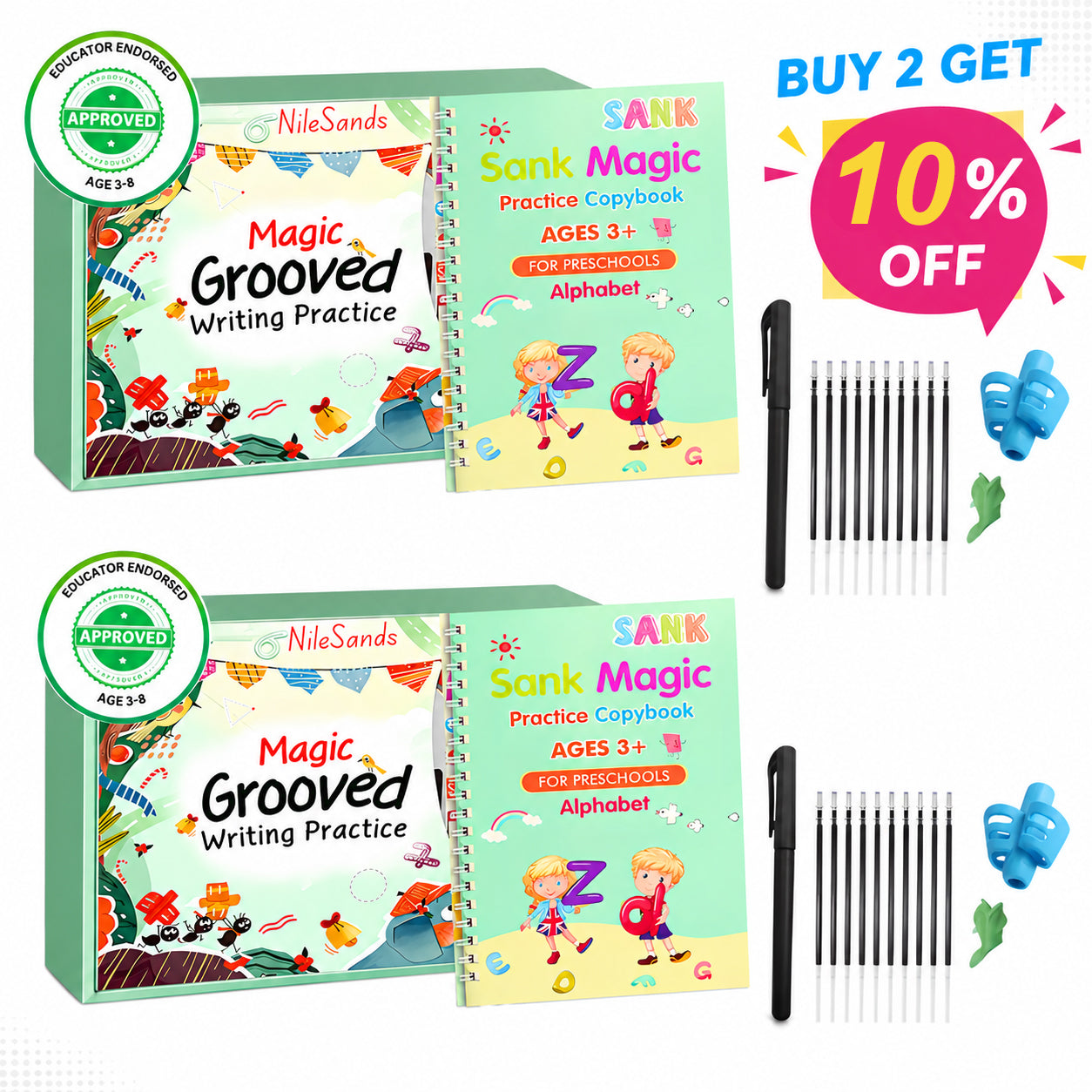 💥LAST DAY SALE 50%OFF📚MagicBook | Kids Practice Copybook Set (4Pcs/Set)