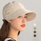 👒🔥Flattering Wide Brim Sun Hat for Women – UPF 50+ Face-Framing Visor Cap for Beach, Travel & Outdoor Wear