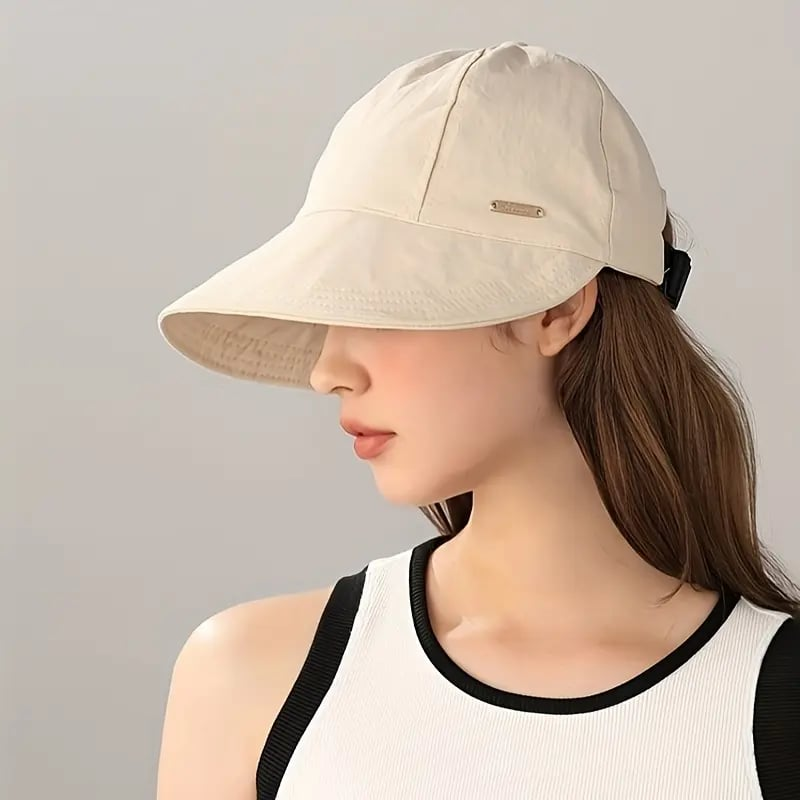 👒🔥Flattering Wide Brim Sun Hat for Women – UPF 50+ Face-Framing Visor Cap for Beach, Travel & Outdoor Wear