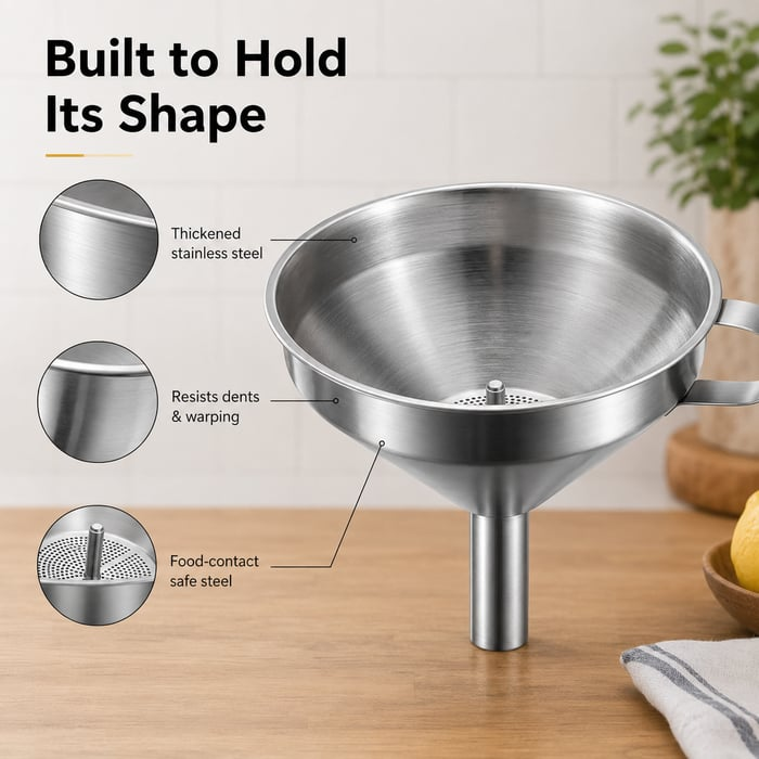 ⚡50K+ Sold🍳Heavy-Duty Stainless Steel Kitchen Funnel (Strainer Included)