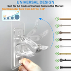 🔥6-Pack No Drill Needed Curtain Rod Holders Brackets | Heavy-Duty & Damage-Free