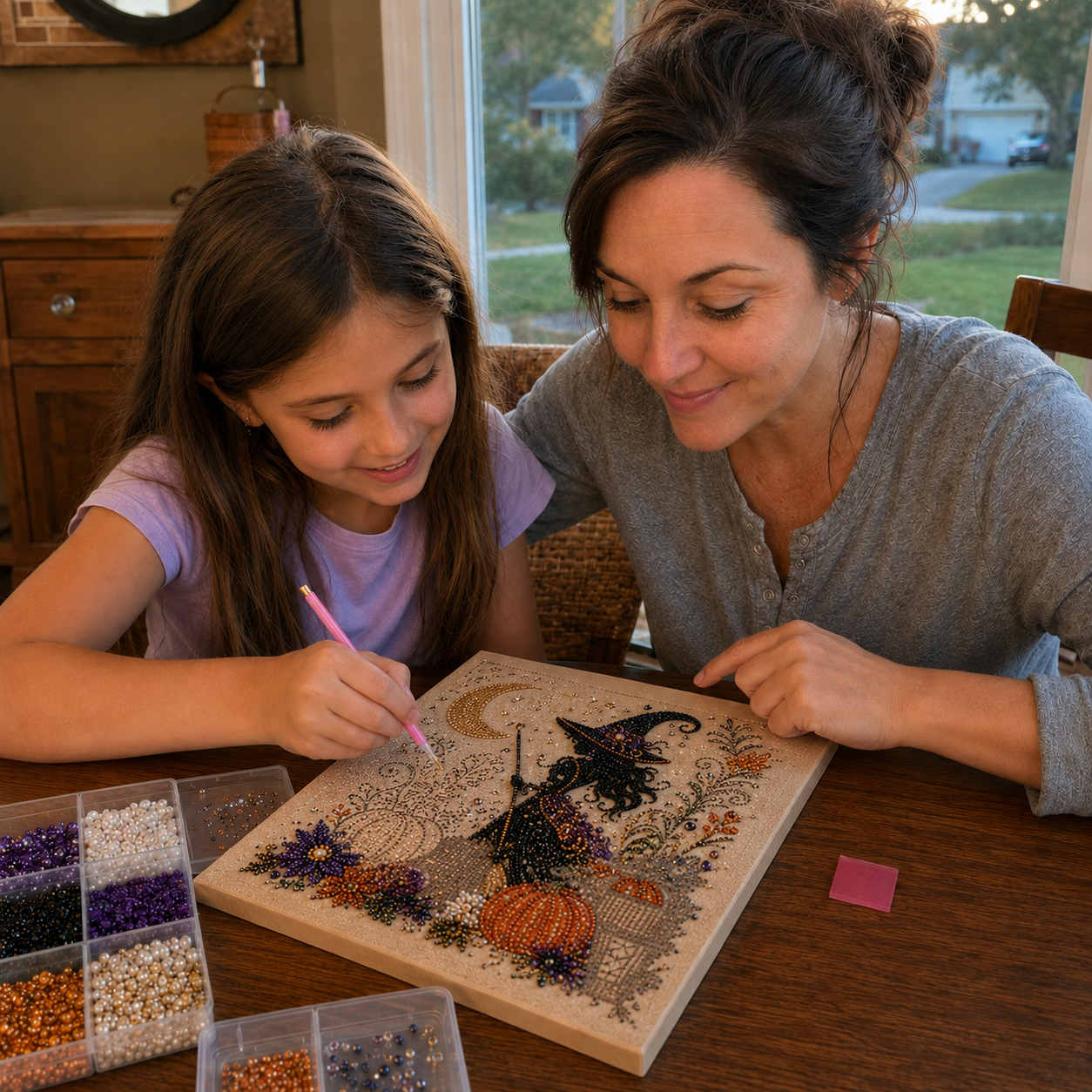 💥 Last Day 50% OFF – 👻✨ Halloween Pearl Art DIY Kit – Turn Tiny Pearls into Spooky-Cute Magic