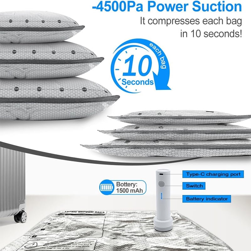 🎁 Mother's Day Sale 49% OFF - Cordless Travel Vacuum Storage Compression Bag Set