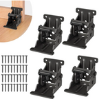 Heavy-Duty Folding Brackets with 90° Lock - Space-Saving Steel Hinges