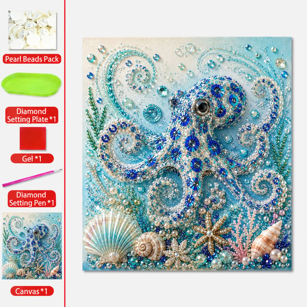 🔥 Last Day 50% OFF - 🌊✨ Ocean Theme Pearl Art DIY Kit – Relaxing DIY Craft to Create Stunning Coastal Artwork
