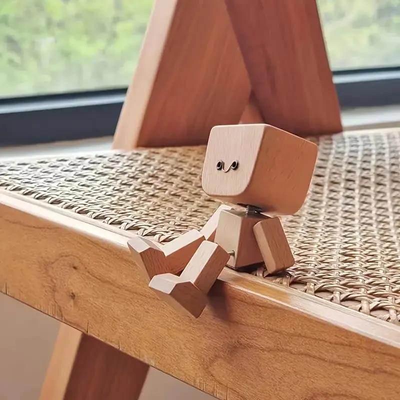 ⚡50K+ Sold🔥Selling Fast – Shaking Feet Wooden Doll - Sways with 12 Pcs Magnetic Expressions