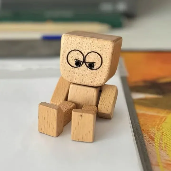 ⚡50K+ Sold🔥Selling Fast – Shaking Feet Wooden Doll - Sways with 12 Pcs Magnetic Expressions