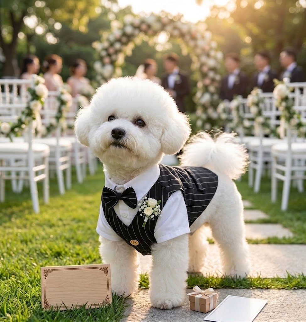 Sophisticated Striped Pet Formal Suit Set