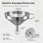 ⚡50K+ Sold🍳Heavy-Duty Stainless Steel Kitchen Funnel (Strainer Included)