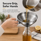 ⚡50K+ Sold🍳Heavy-Duty Stainless Steel Kitchen Funnel (Strainer Included)