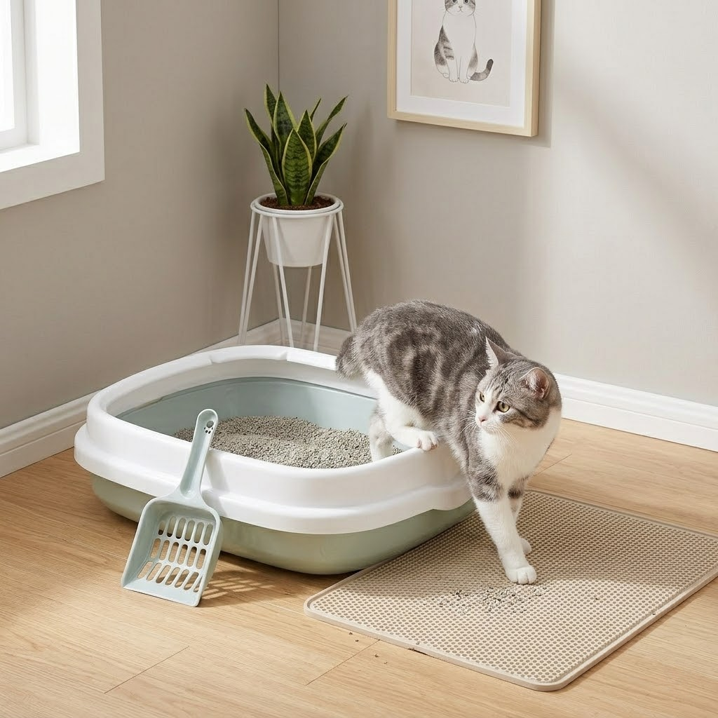 Anti-splash thickened cat litter box