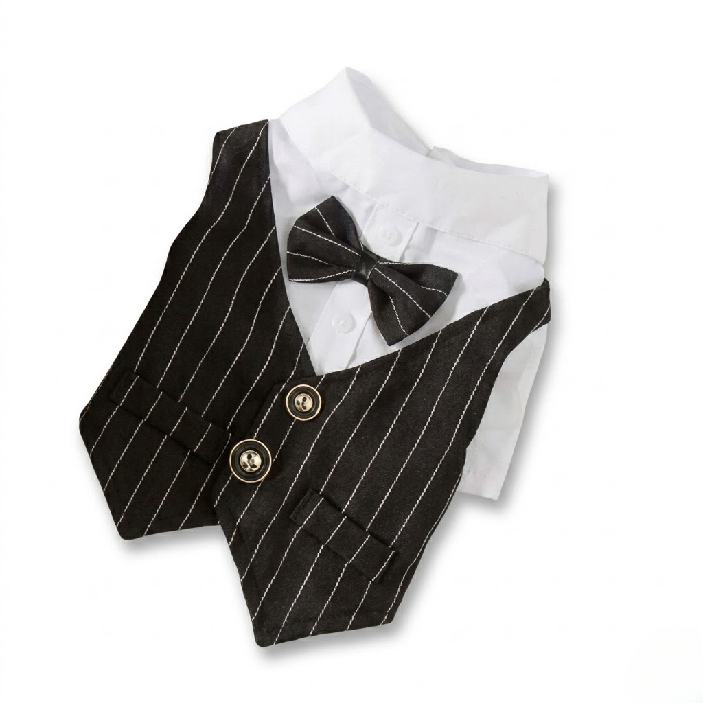 Sophisticated Striped Pet Formal Suit Set