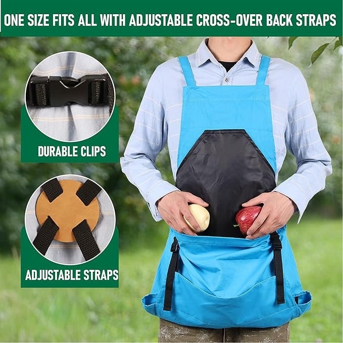 ✨Cross Back Gardening Apron With Deep Kangaroo Release Pockets