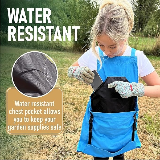 ✨Cross Back Gardening Apron With Deep Kangaroo Release Pockets