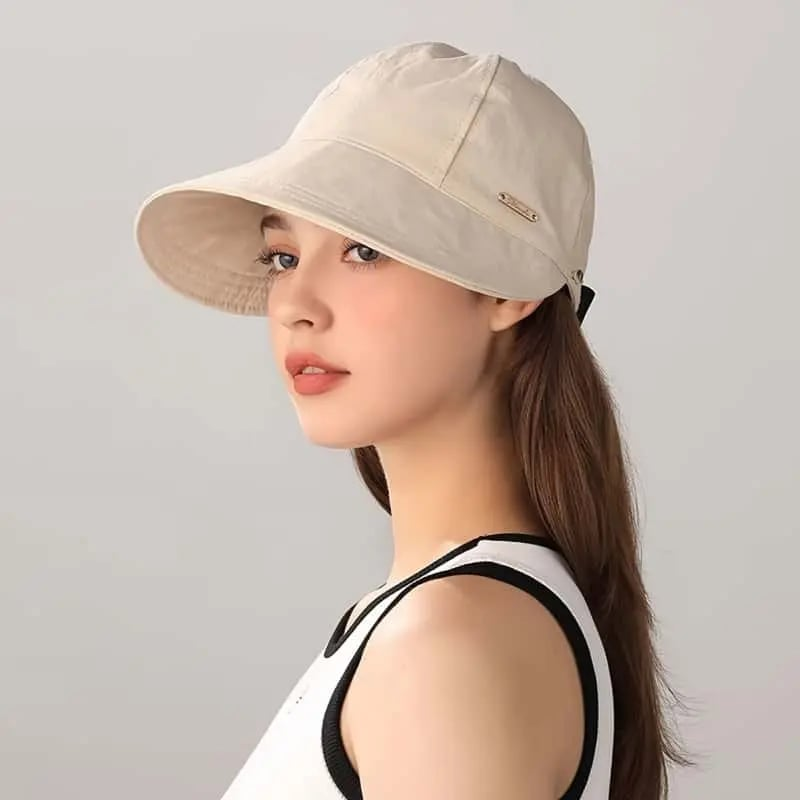 👒🔥Flattering Wide Brim Sun Hat for Women – UPF 50+ Face-Framing Visor Cap for Beach, Travel & Outdoor Wear