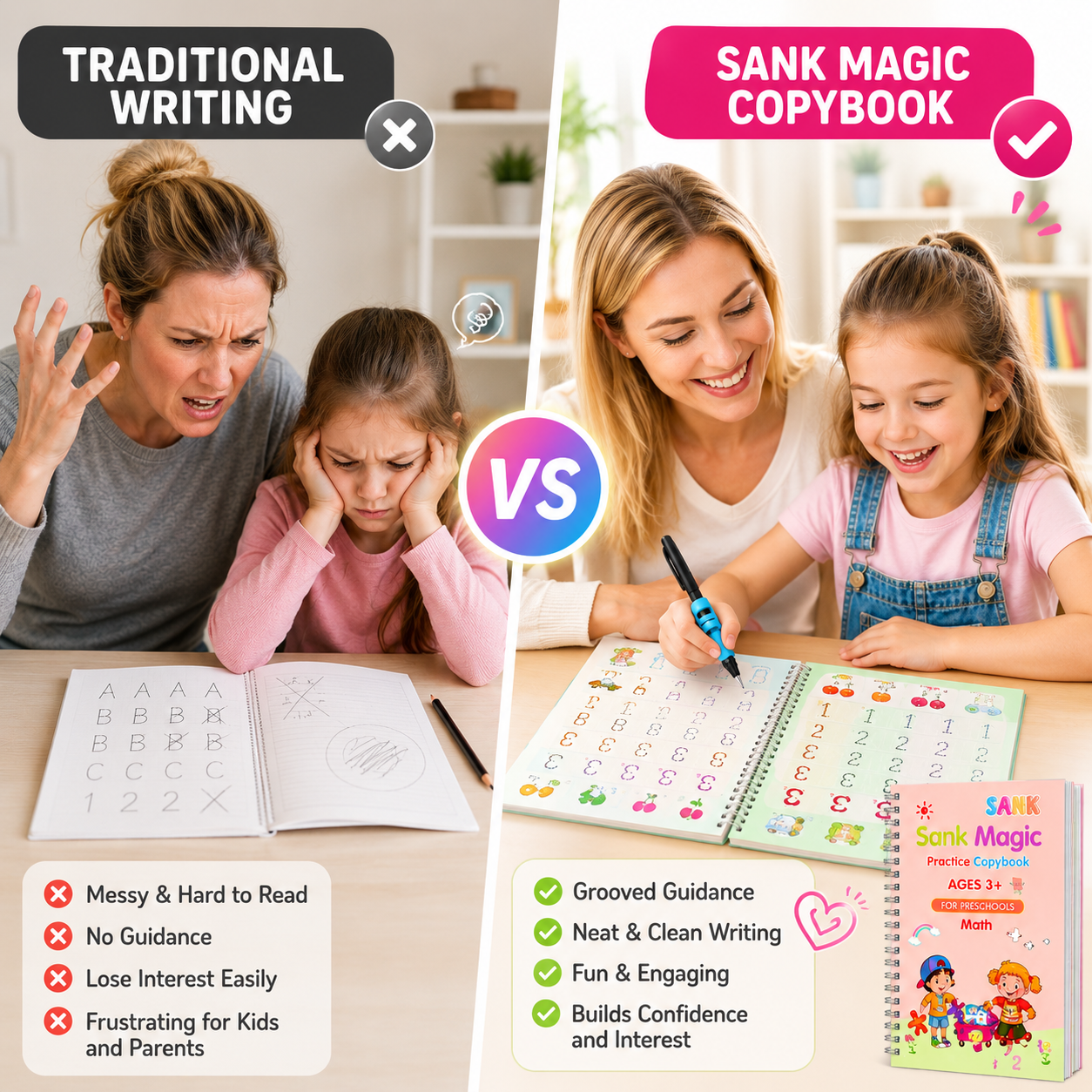 💥LAST DAY SALE 50%OFF📚MagicBook | Kids Practice Copybook Set (4Pcs/Set)