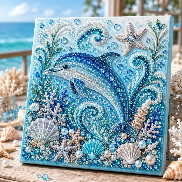 🔥 Last Day 50% OFF - 🌊✨ Ocean Theme Pearl Art DIY Kit – Relaxing DIY Craft to Create Stunning Coastal Artwork