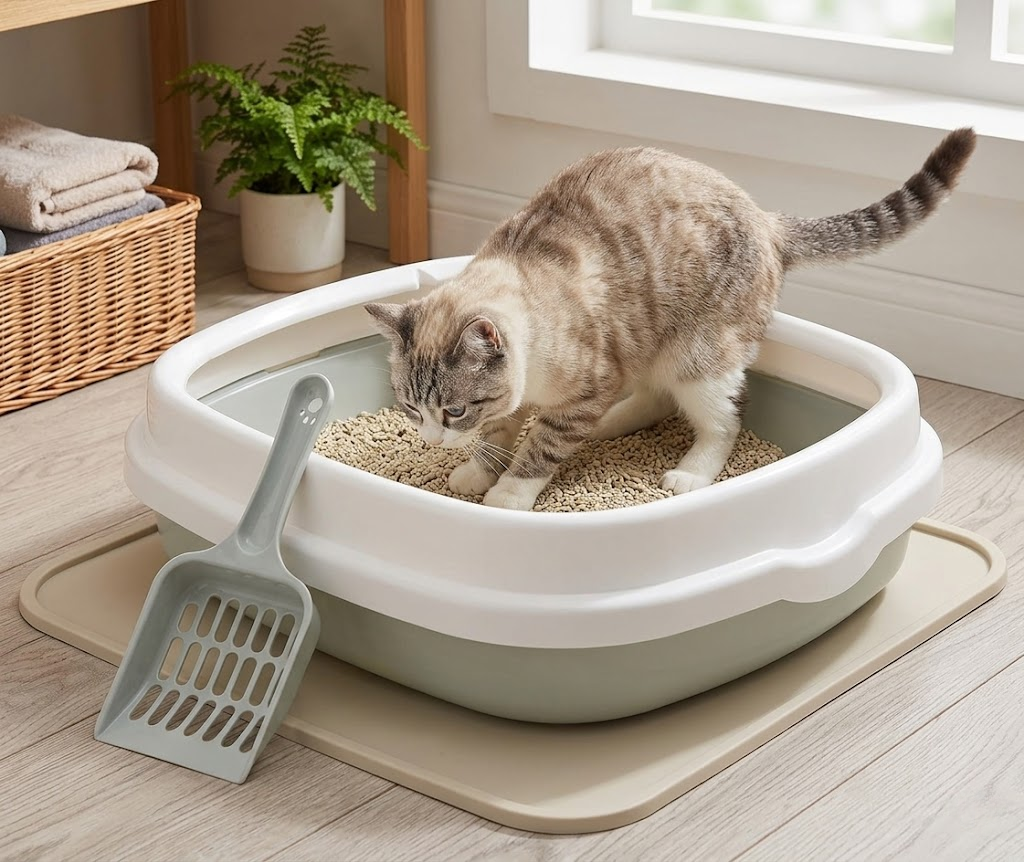 Anti-splash thickened cat litter box
