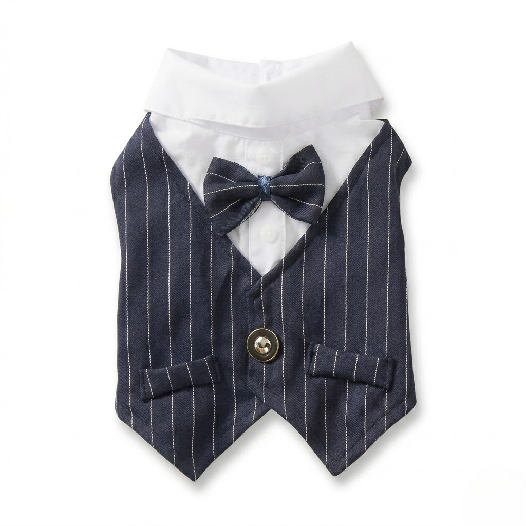 Sophisticated Striped Pet Formal Suit Set