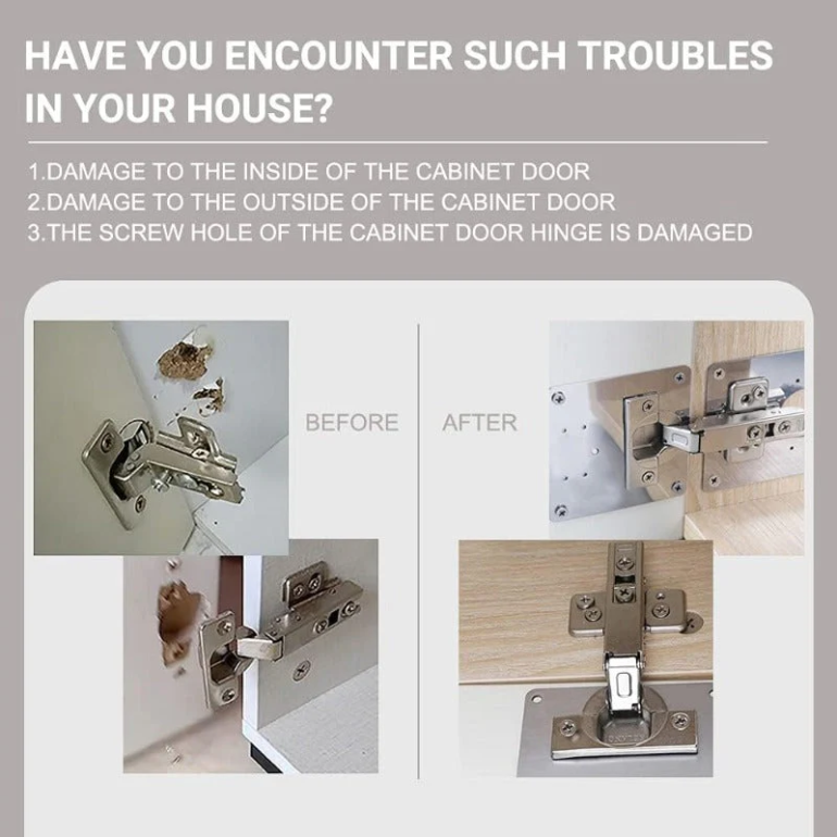 🔥Hingesaver Stainless Steel Cabinet Hinge Repair Kit