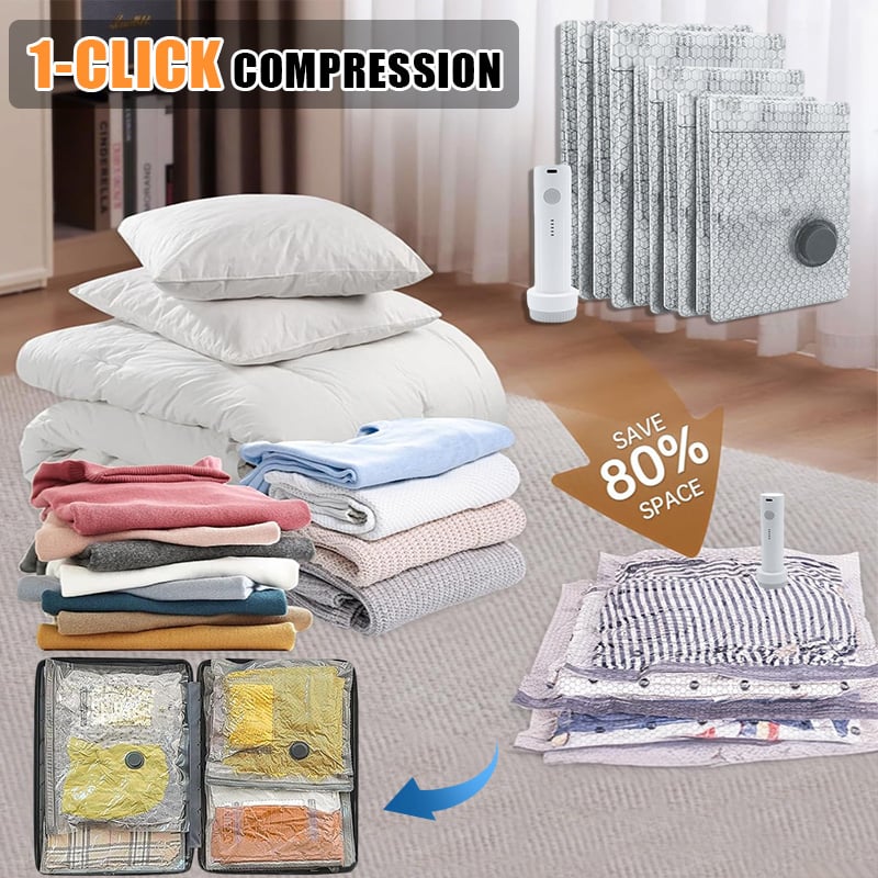 🎁 Mother's Day Sale 49% OFF - Cordless Travel Vacuum Storage Compression Bag Set