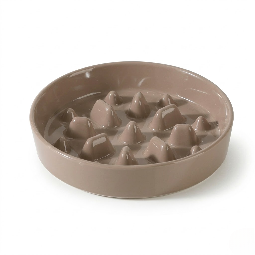 Ceramic pet slow-eating bowl