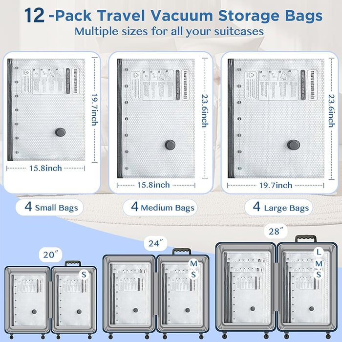 🎁 Mother's Day Sale 49% OFF - Cordless Travel Vacuum Storage Compression Bag Set